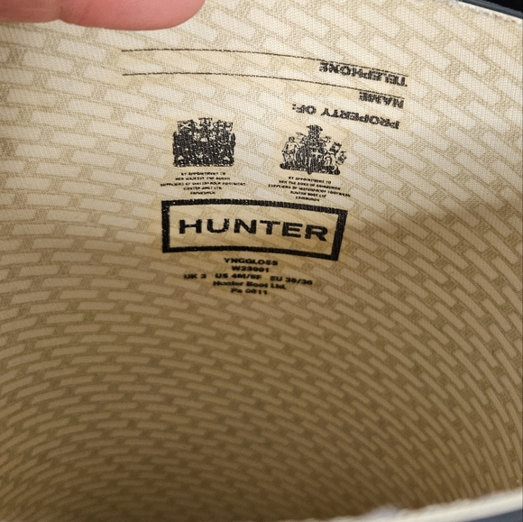 Hunter Womens Original Tall Black Glossy Knee-High Rain Boots Sz 5 - Picture 4 of 11